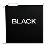 Colored Hanging Folders, Letter Size, 1-5-cut Tab, Black, 25-box