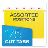 Colored Hanging Folders, Letter Size, 1-5-cut Tab, Yellow, 25-box