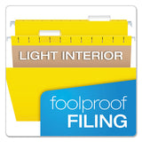 Colored Hanging Folders, Letter Size, 1-5-cut Tab, Yellow, 25-box
