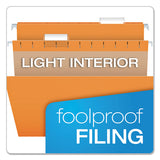 Colored Hanging Folders, Letter Size, 1-5-cut Tab, Orange, 25-box