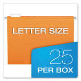 Colored Hanging Folders, Letter Size, 1-5-cut Tab, Orange, 25-box