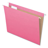 Colored Hanging Folders, Letter Size, 1-5-cut Tab, Pink, 25-box