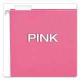 Colored Hanging Folders, Letter Size, 1-5-cut Tab, Pink, 25-box