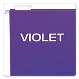 Colored Hanging Folders, Letter Size, 1-5-cut Tab, Violet, 25-box