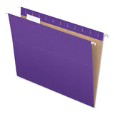 Colored Hanging Folders, Letter Size, 1-5-cut Tab, Violet, 25-box