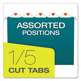Colored Hanging Folders, Letter Size, 1-5-cut Tab, Teal, 25-box