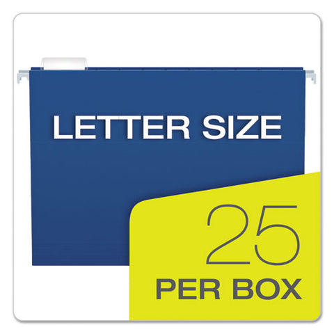 Colored Hanging Folders, Letter Size, 1-5-cut Tab, Navy, 25-box