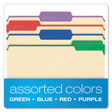 Color Tab File Folders, 1-3-cut Tabs, Letter Size, Manila, 50-box
