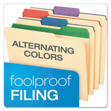 Color Tab File Folders, 1-3-cut Tabs, Letter Size, Manila, 50-box