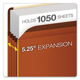 Premium Reinforced Expanding File Pockets, 5.25" Expansion, Letter Size, Red Fiber, 5-box