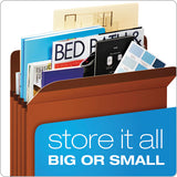 Premium Reinforced Expanding File Pockets, 5.25" Expansion, Letter Size, Red Fiber, 5-box