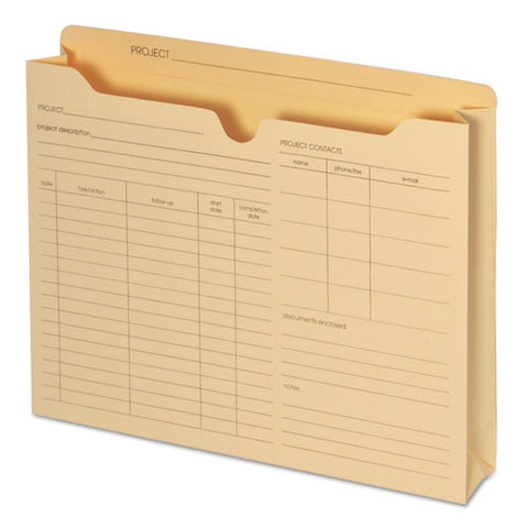 Preprinted Project Jackets, Straight Tab, Letter Size, Manila, 50-box