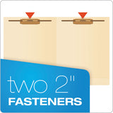 Manila End Tab Expansion Folders With Two Fasteners, 14-pt., 2-ply Straight Tabs, Letter Size, 50-box