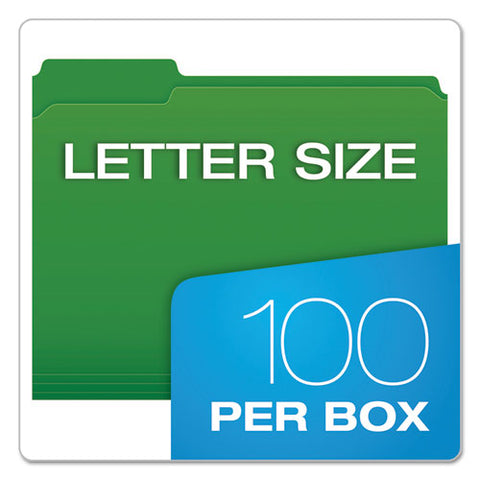 Double-ply Reinforced Top Tab Colored File Folders, 1-3-cut Tabs, Letter Size, Assorted, 100-box