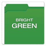 Double-ply Reinforced Top Tab Colored File Folders, 1-3-cut Tabs, Letter Size, Bright Green, 100-box
