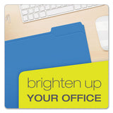 Double-ply Reinforced Top Tab Colored File Folders, 1-3-cut Tabs, Letter Size, Blue, 100-box