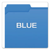 Double-ply Reinforced Top Tab Colored File Folders, 1-3-cut Tabs, Letter Size, Blue, 100-box