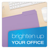 Double-ply Reinforced Top Tab Colored File Folders, 1-3-cut Tabs, Letter Size, Lavender, 100-box