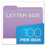 Double-ply Reinforced Top Tab Colored File Folders, 1-3-cut Tabs, Letter Size, Lavender, 100-box