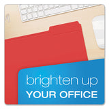 Double-ply Reinforced Top Tab Colored File Folders, 1-3-cut Tabs, Letter Size, Red, 100-box