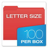 Double-ply Reinforced Top Tab Colored File Folders, 1-3-cut Tabs, Letter Size, Red, 100-box