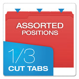 Double-ply Reinforced Top Tab Colored File Folders, 1-3-cut Tabs, Letter Size, Red, 100-box