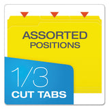 Double-ply Reinforced Top Tab Colored File Folders, 1-3-cut Tabs, Letter Size, Yellow, 100-box