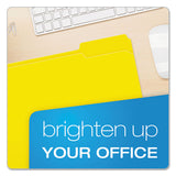 Double-ply Reinforced Top Tab Colored File Folders, 1-3-cut Tabs, Letter Size, Yellow, 100-box