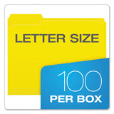 Double-ply Reinforced Top Tab Colored File Folders, 1-3-cut Tabs, Letter Size, Yellow, 100-box