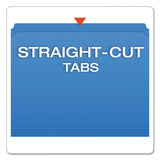 Double-ply Reinforced Top Tab Colored File Folders, Straight Tab, Letter Size, Blue, 100-box