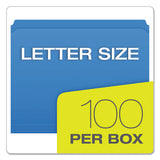 Double-ply Reinforced Top Tab Colored File Folders, Straight Tab, Letter Size, Blue, 100-box