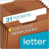 Heavy-duty Expanding File, 31 Sections, 1-3-cut Tab, Letter Size, Redrope