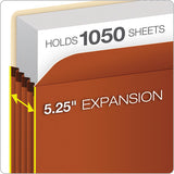 Pocket File, 5.25" Expansion, Letter Size, Red Fiber