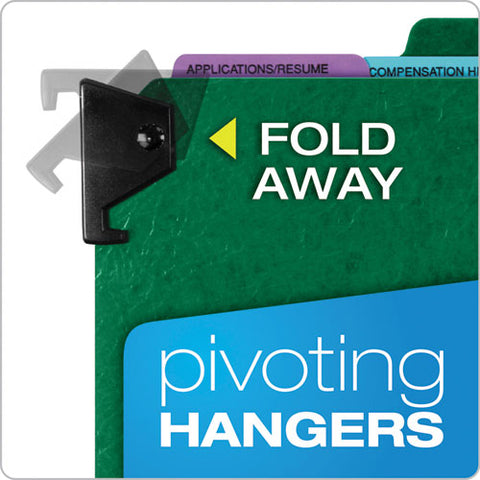Hanging Style Personnel Folders, 1-3-cut Tabs, Center Position, Letter Size, Green