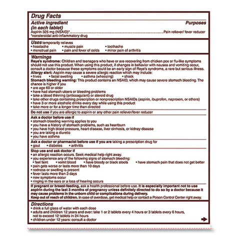 Aspirin Tablets, Two-pack, 50 Packs-box