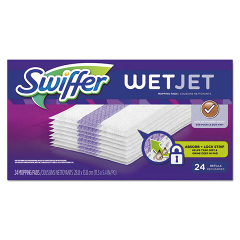 Wetjet System Refill Cloths, 11.3" X 5.4", White, 24-box