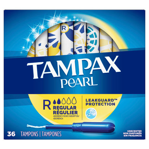 Pearl Tampons, Regular, 36-box, 12 Box-carton