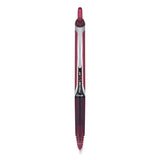 Precise V5rt Retractable Roller Ball Pen, Extra-fine 0.5 Mm, Burgundy Ink, Burgundy-silver Barrel, Dozen