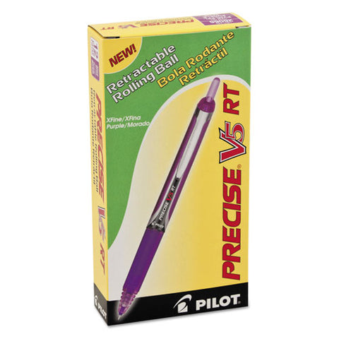 Precise V5rt Retractable Roller Ball Pen, 0.5mm, Purple Ink-barrel