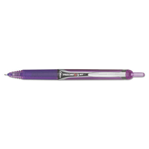 Precise V5rt Retractable Roller Ball Pen, 0.5mm, Purple Ink-barrel