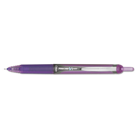 Precise V7rt Retractable Roller Ball Pen, Fine 0.7mm, Purple Ink, Purple Barrel