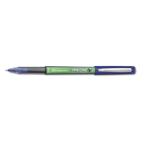 Precise V5 Begreen Stick Roller Ball Pen, 0.5mm, Blue Ink-barrel, Dozen