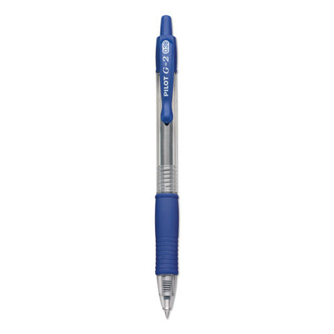 G2 Premium Retractable Gel Pen, 0.38 Mm, Blue Ink, Clear-blue Barrel, Dozen