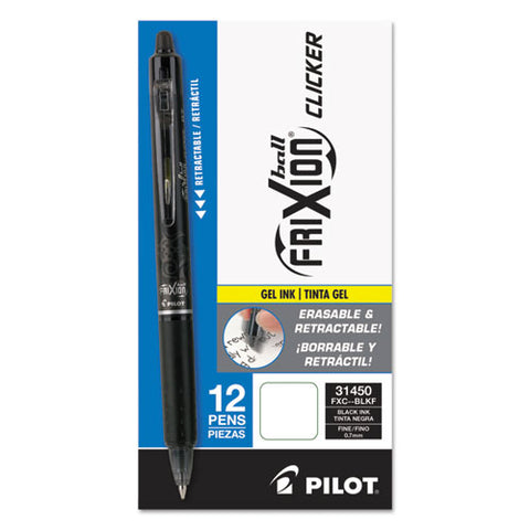 Frixion Clicker Erasable Retractable Gel Pen, 0.7 Mm, Black Ink-barrel