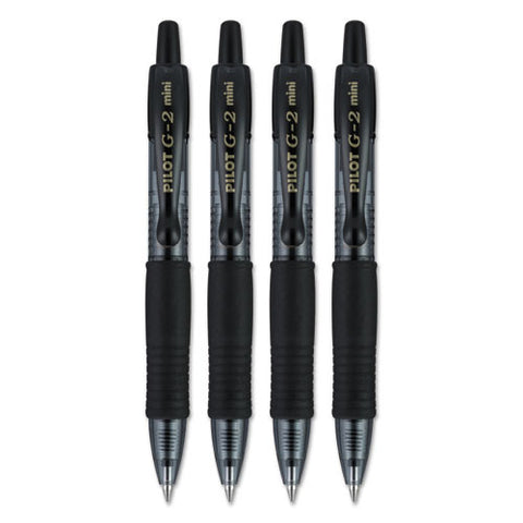 G2 Mini Retractable Gel Pen, Fine 0.7mm, Black Ink-barrel, 4-pack