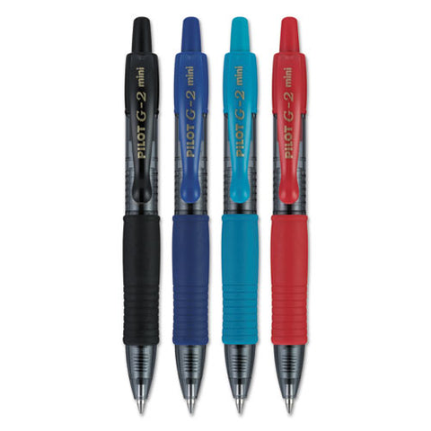 G2 Mini Retractable Gel Pen, Fine 0.7mm, Assorted Ink-barrel, 4-pack