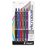 Acroball Colors Retractable Ballpoint Pen, 1mm, Assorted Ink-barrel, 5-pack