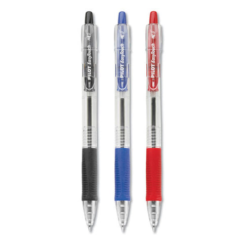 Easytouch Retractable Ballpoint Pen, Medium 1mm, Black Ink, Clear Barrel, Dozen