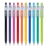 Frixion Colorsticks Erasable Stick Gel Pen, 0.7mm, Assorted Ink-barrel, 10-pack