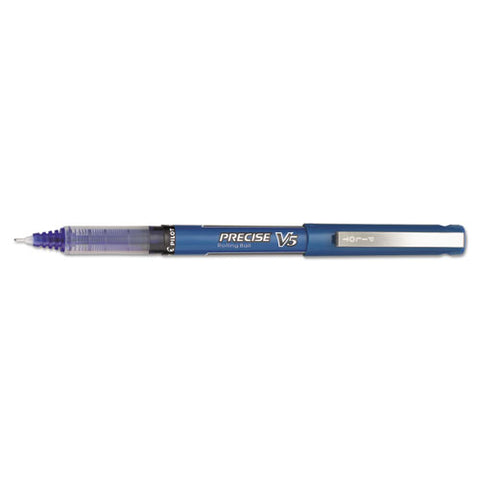 Precise V5 Stick Roller Ball Pen, Extra-fine 0.5mm, Blue Ink-barrel, Dozen